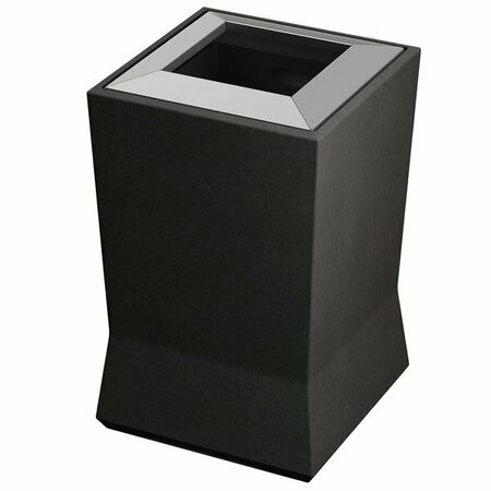 COMMERCIAL ZONE CZ 724566 ModTec 20 Gal Gunmetal Satin Square Waste Container, Stainless Lid 278724566